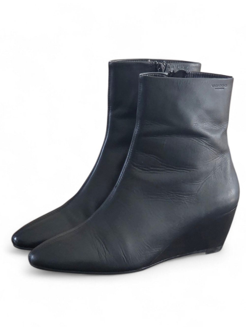 Vagabond Leather Aino Sleek Wedge Chelsea Boot Black UK 40